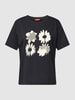 Esprit T-shirt met bloemenprint Zwart