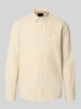 PME Legend Regular fit vrijetijdsoverhemd met kentkraag en labelstitching Offwhite