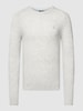 MCNEAL Strickpullover mit Label-Stitching Hellgrau meliert