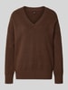 Only Regular fit gebreide pullover met wol, model 'MARI' Chocoladebruin