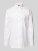 Polo Ralph Lauren Slim Fit Business-Hemd mit Label-Stitching Weiss