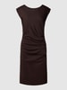 Kaffe Knielanges Kleid mit Rundhalsausschnitt Modell 'INDIA' Mittelbraun