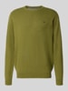 Fynch-Hatton Strickpullover aus reiner Baumwolle mit Logo-Stickerei Khaki