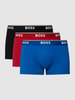 BOSS Boxershort met elastische band met logo in een set van 3 stuks Rood