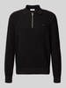 Lacoste Regular Fit Strickpullover in Waffel-Optik Black