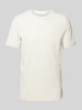 s.Oliver RED LABEL Regular Fit T-Shirt aus reiner Baumwolle mit gummiertem Label Print Sand