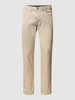 Christian Berg Men Slim fit broek met stretch Zand