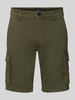 Blend Regular fit korte broek met cargozakken Donkergroen