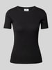 CHAMPION T-Shirt mit geripptem Rundhalsausschnitt Black