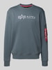 Alpha Industries Sweatshirt mit Label-Print Hellblau