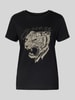 Guess T-shirt z nadrukiem z motywem model ‘TIGER FACE’ Czarny