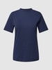 Montego T-shirt met opstaande kraag Donkerblauw