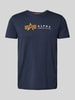 Alpha Industries T-shirt met labelprint Donkerblauw