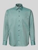 ETERNA Comfort fit zakelijk overhemd van katoen met kentkraag Groen