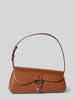 Lauren Ralph Lauren Handtas van echt runderleer met logo-applicatie Cognac