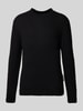 Marc O'Polo Regular Fit Strickpullover aus flauschigem Baumwoll-Woll-Mix Black