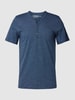 MCNEAL Regular Fit T-Shirt aus Baumwolle mit kurzer Knopfleiste Dunkelblau