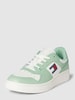 Tommy Jeans Sneakers met labeldetail, model 'RETRO BASKET' Mintgroen