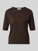 COMMA Pullover aus Baumwoll-Mix in Feinstrick-Optik Dunkelbraun