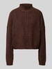 ICHI Strickpullover mit Stehkragen Modell 'MYLLE' Dunkelbraun