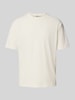 Drykorn T-Shirt mit geripptem Rundhalsausschnitt Modell 'GILBERD' Offwhite