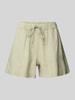 Only Loose Fit Shorts aus Viskose-Leinen-Mix Modell 'CARO' Oliv