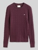 GANT Regular Fit Pullover aus Baumwoll-Mix mit Logo-Stitching Bordeaux