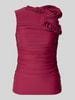 YAS slim fit blouse met bloemige garnering model 'Orchida' Bordeaux