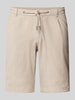 bugatti Slim Fit Shorts aus Baumwoll-Leinen-Mix Ecru