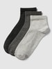 s.Oliver RED LABEL Socken mit Label-Detail im 4er-Pack Modell 'Quarter' Mittelgrau