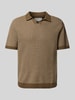 Jack & Jones Premium Regular fit poloshirt met V-hals, model 'CEASTON' Cognac