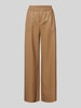 ROSNER Wide leg broek in leerlook, model 'Mara' Beige