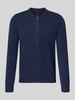 MCNEAL Regular Fit Strickjacke aus reiner Wolle mit Logo-Stickerei Dunkelblau Melange