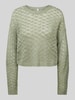 Only Regular Fit Strickpullover mit Lochstrickmuster Modell 'MIAMI' Schilf