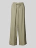 ICHI Wide Leg Leinenhose mit Bundfalten Modell 'Lino' Schilf