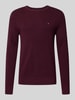 Tommy Hilfiger Regular fit gebreide pullover van zuiver katoen Bordeaux