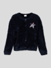 s.Oliver RED LABEL Cardigan mit Paillettenbesatz Marineblau
