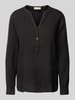 MOS MOSH Regular Fit Leinenbluse mit Tunikakragen Modell 'Danna' Black