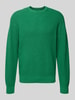 ANNARR Sweter z dzianiny z okrągłym dekoltem model ‘RUNE’ Zielony