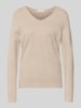 Christian Berg Woman Strickpullover aus Viskose-Mix mit V-Ausschnitt Metallic Beige Melange