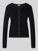 Liu Jo White Slim Fit cardigan van viscosemix model 'MAGLIA APERTA' Black