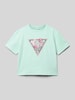 Guess T-Shirt mit geripptem Rundhalsausschnitt Mint
