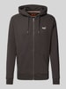 Superdry Bluza rozpinana z wyhaftowanym logo i kapturem Antracytowy
