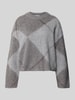 OPUS Pullover aus Alpaka-Woll-Mix mit Rippabschlüssen Modell 'Pargyle' Mittelgrau