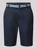 Christian Berg Men Regular Fit Bermudas mit Gürtel Marine