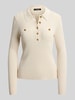 Lauren Ralph Lauren Slim Fit Langarmshirt aus Viskose-Mix mit Knöpfen Sand