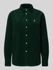 Polo Ralph Lauren Regular fit overhemdblouse in ribcordlook, model 'Sport' Donkergroen