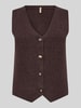 Soyaconcept Regular Fit Weste aus Viskose-Mix Modell 'KANITA' Dunkelbraun