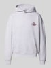 PROHIBITED Relaxed Fit Hoodie aus Baumwoll-Mix mit Label-Stitching Hellgrau Melange