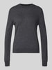 Stefanel Strickpullover aus Wolle mit Rundhalsausschnitt Dunkelgrau